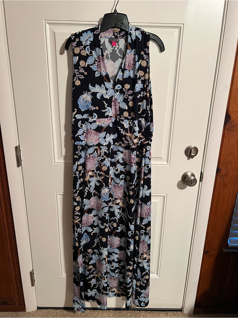 Sleeveless Navy Floral Maxi Dress